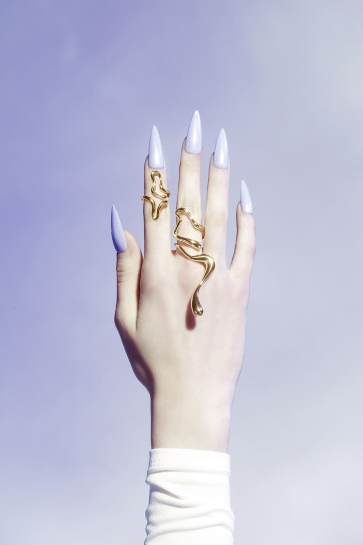 Set di anelli in oro Liquid