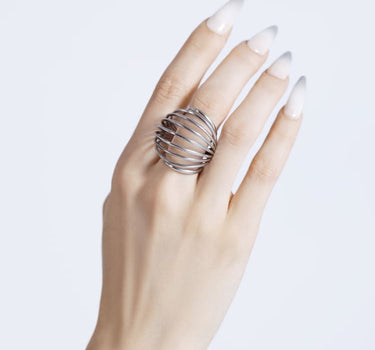 Anello Sfera a Spirale in Argento