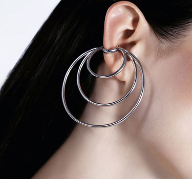 Ear cuff a cerchio con spirali in argento