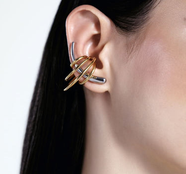 Set di ear climber e ear cuff in argento