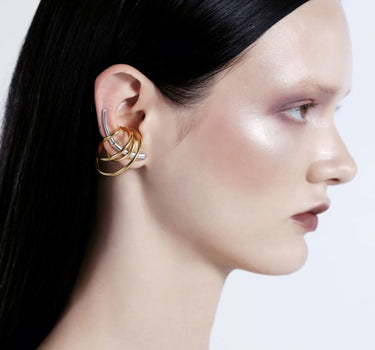 Set di ear climber e ear cuff in argento
