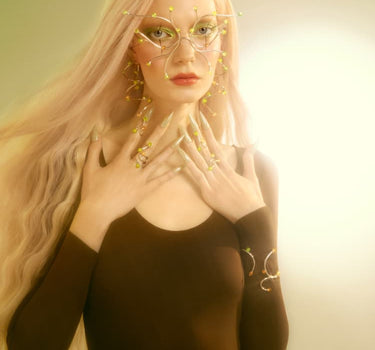 Gioiello Bold Face in argento con cristalli di topazio e opale