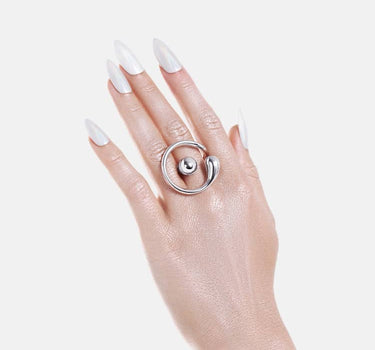 Anello Goccia Circolare - Argento