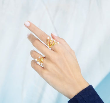 Set di anelli con mini perle