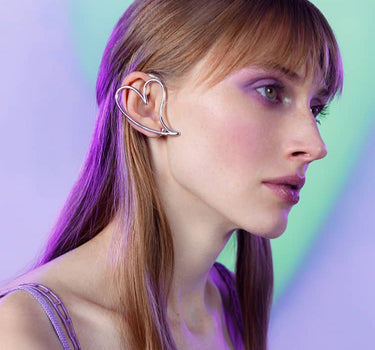 Ear cuff completo a cuore in argento