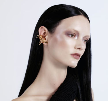 Set in oro di ear climber e ear cuff