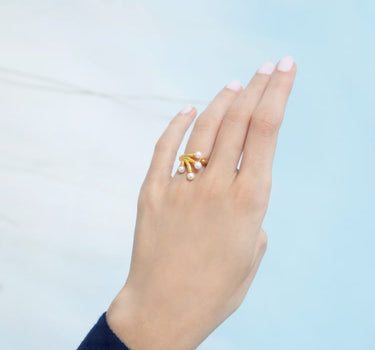 Anello con mini perle