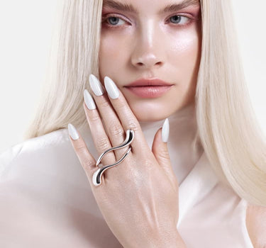 Anello Goccia Doppio Dito - Argento