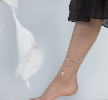 Cavigliera in argento a spirale