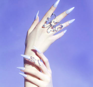 Anello midi da unghia in argento a forma di farfalla