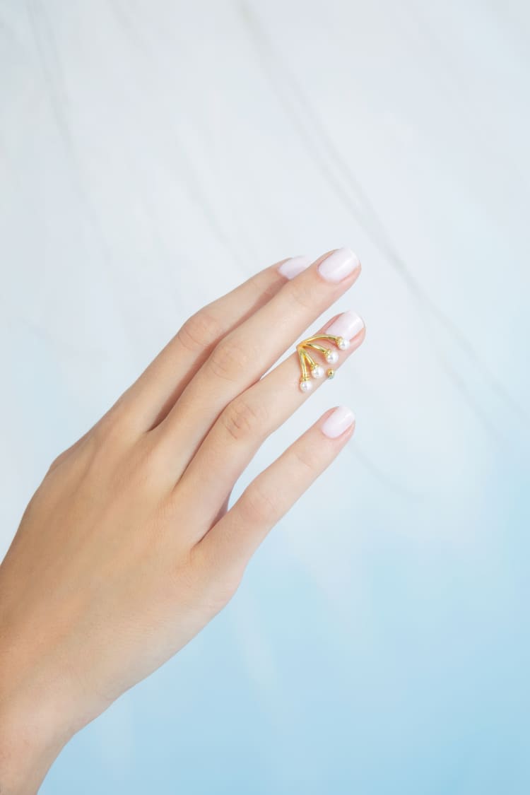 Anello per unghia Tiara con perle