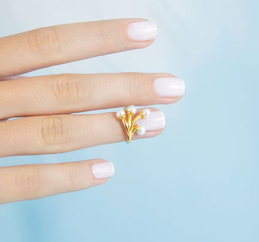 Anello da unghia con perle