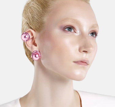 Ear cuff con sfera Casa Batlló in rosa