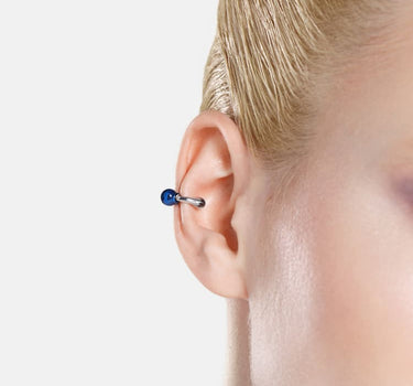 Ear cuff huggie Casa Batlló in argento e blu