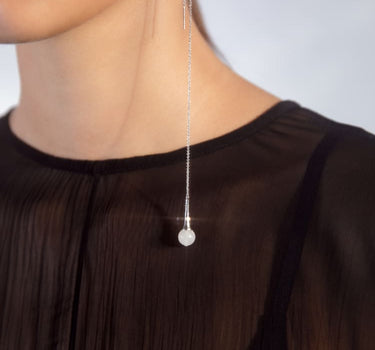 Orecchini pendenti in argento con perla