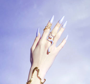 Anello midi in oro liquido