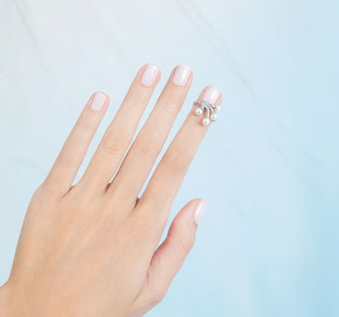 Anello per Unghia in Argento con Perle