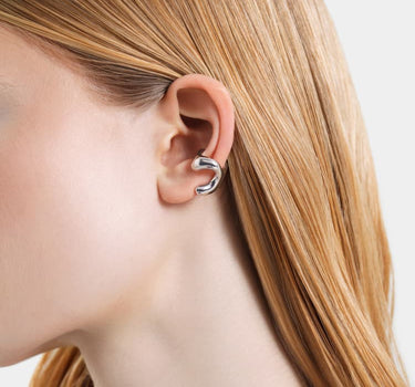 earcuff organico a forma di c in argento