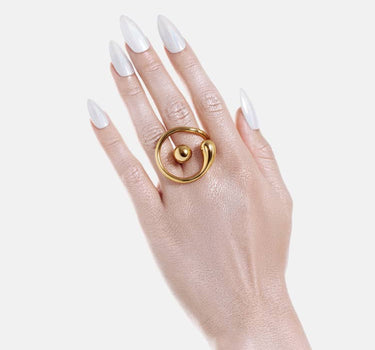 Anello Goccia Circolare - Oro