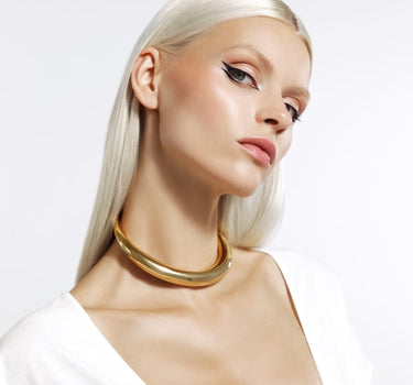 Collana girocollo minimalista tonda in oro