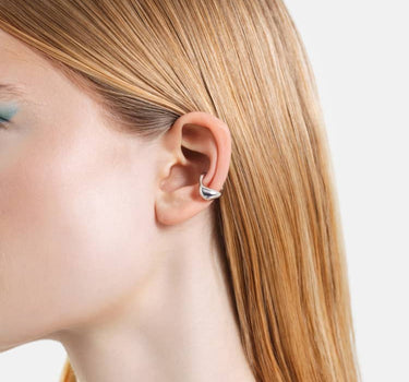 earcuff gonfio con cappuccio in argento
