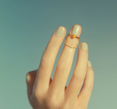 Anello Chiodo in Oro con Catena