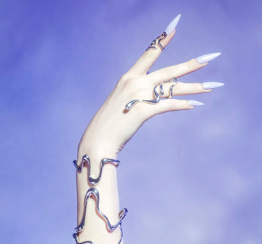 Set di anelli in argento liquido