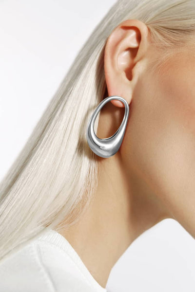 Orecchini pendenti con cerchi centrali oro e argento - Life Jewellery