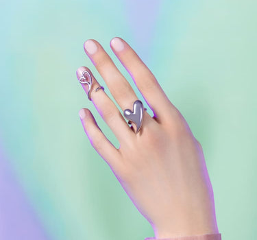 Anello d'amore in argento a forma di cuore