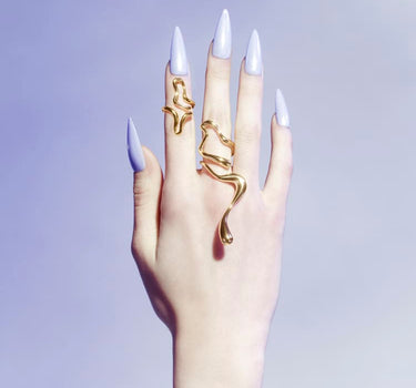 Set di anelli in oro Liquid