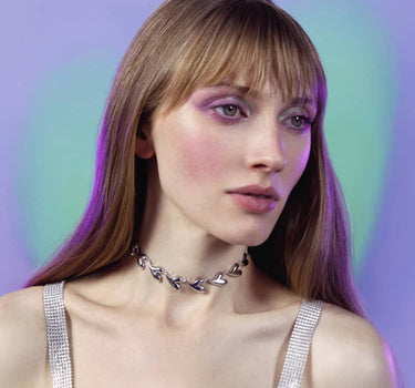 Choker in argento con cuore