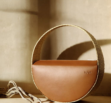 Borsa rotonda grande in rafia