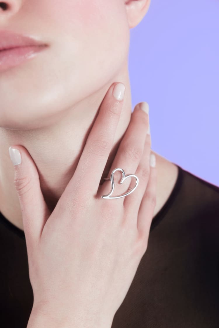 Anello Love Cuore Aperto in Argento