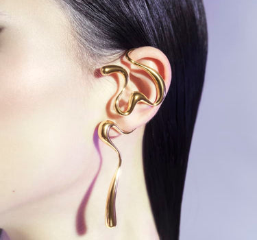 Grande ear cuff in oro liquido