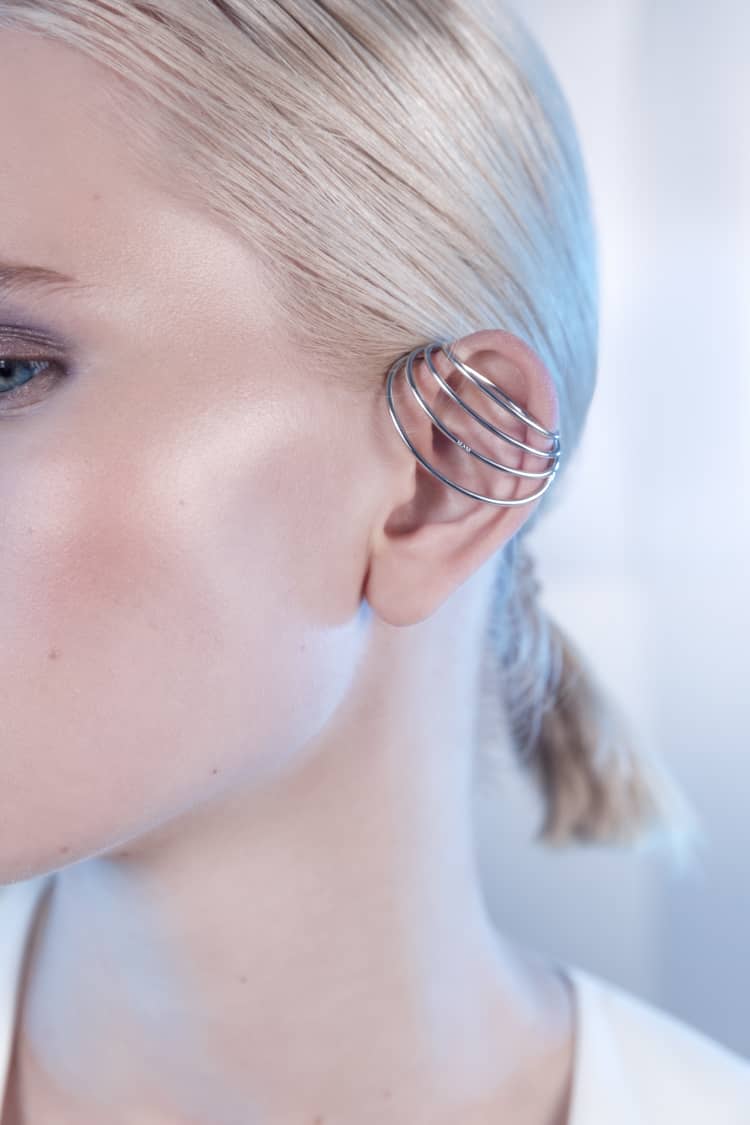 Ear cuff a spirale in argento