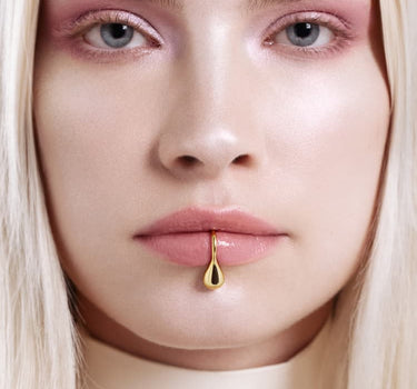 Finto piercing labbra Goccia - Oro