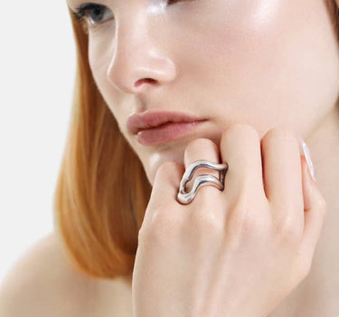 anello a forma libera in argento