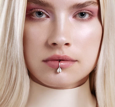 Finto piercing labbra Goccia - Argento
