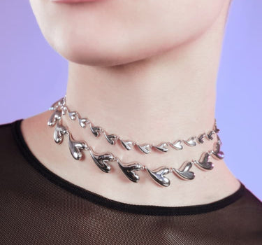 Set di collane girocollo con cuore in argento