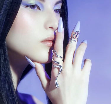 Set di anelli in argento liquido