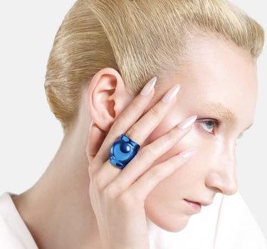 Anello a sfera Casa Batlló in blu