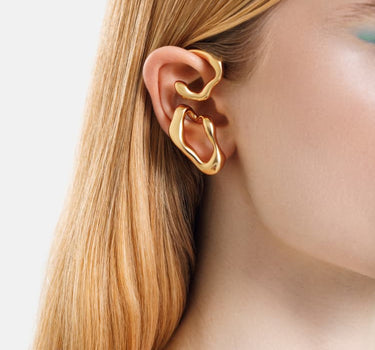 earcuff organico avvolgente in oro