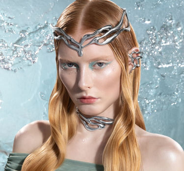 corona a forma organica in argento