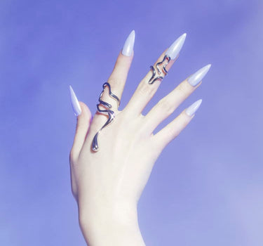 Set di anelli in argento liquido