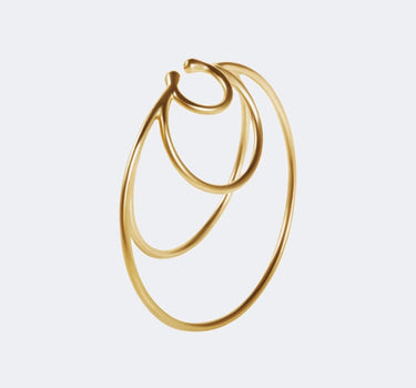 Ear cuff a cerchio con spirali in oro