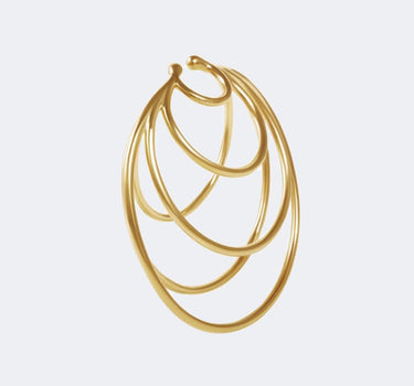 Ear cuff a cerchio in oro con molte spire
