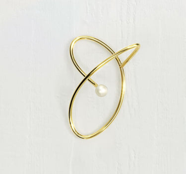 Ear cuff in oro con perla