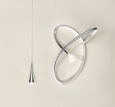 Ear cuff in argento con perla e catena