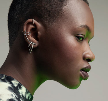 Set di ear cuff in argento placcato