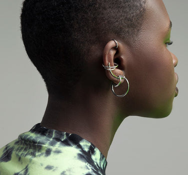 Set di ear cuff in argento placcato